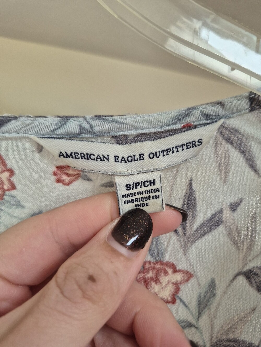 American Eagle OutfittersSage Green Romper with Coral Accents - Picture 3 of 5